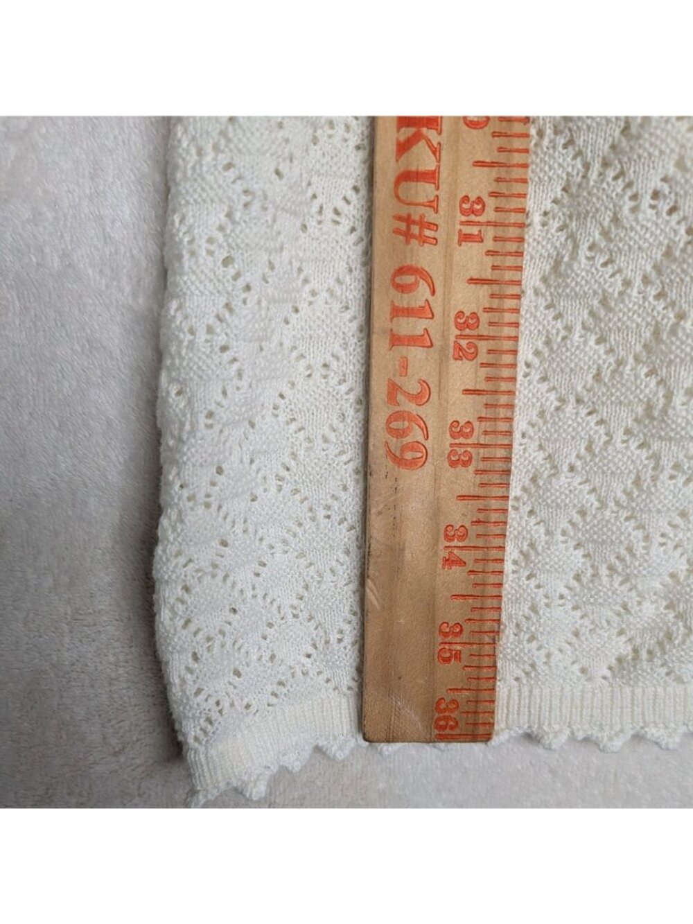 Gap Ivory Frost Pointelle Crochet Linen-Blend Mini Dress S Tall New - Picture 10 of 16